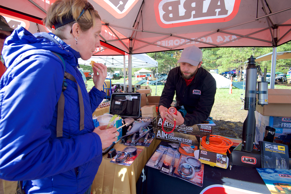 Matt Glass of ARB USA showing off how the ARB tire deflator works.