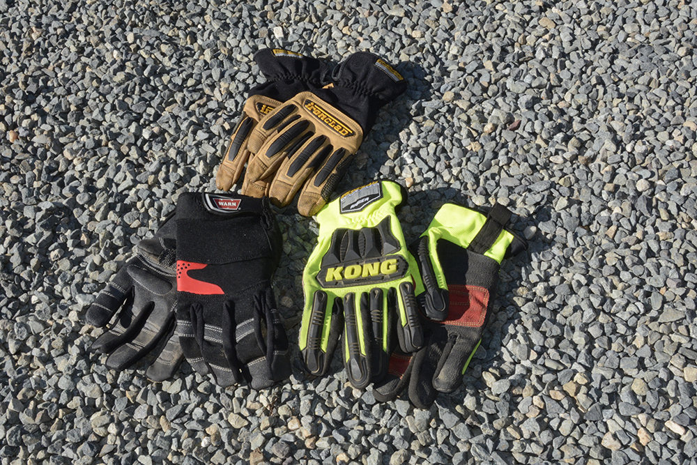 The best winching gloves have leather or Kevlar palms.