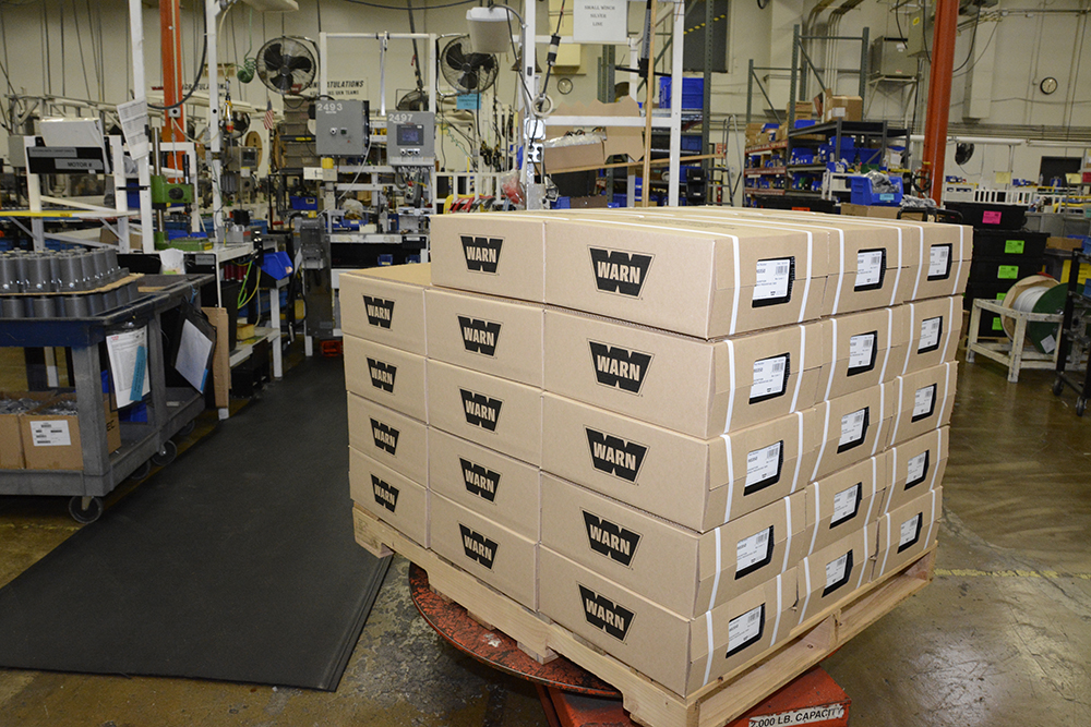 WARN equipment ready to ship to distributors worldwide.