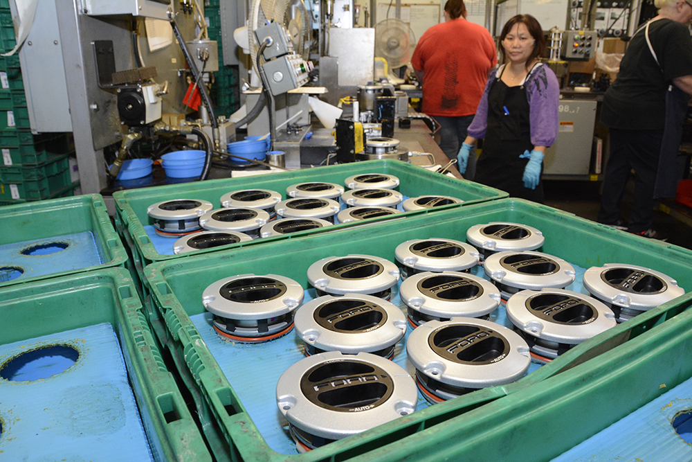WARN makes a multitude of automobile parts under contract from several manufacturers. Here you see wheel hubs being assembled for one model of Ford’s 4WD truck line. When you purchase a Ford F-Series truck, you get well tested WARN hubs.